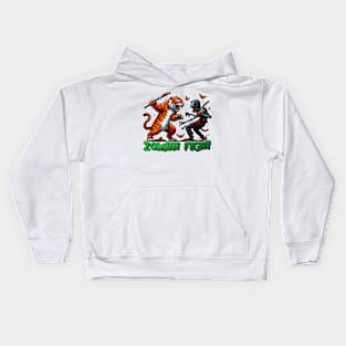 Tiger vs Zombie Fight Kids Hoodie